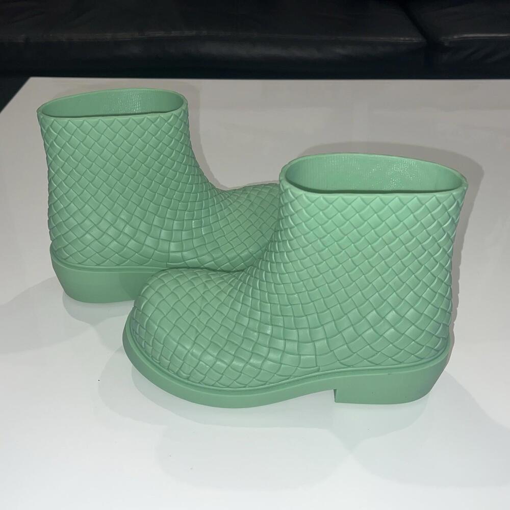 $850 Bottega Veneta Green Fireman Boots size 38 .5 - Picture 3 of 14